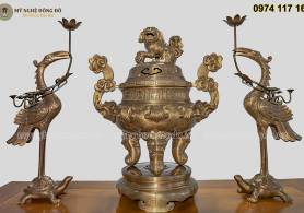 Bộ đỉnh đồng đỏ hoa sòi tai mây